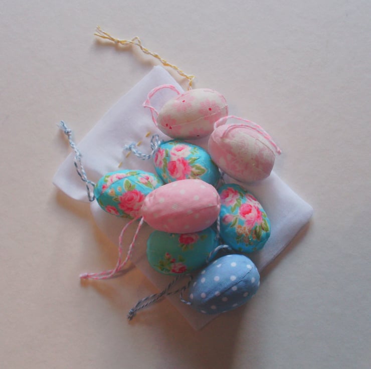 FABRIC COVERED EASTER EGGS (3 small) Folksy