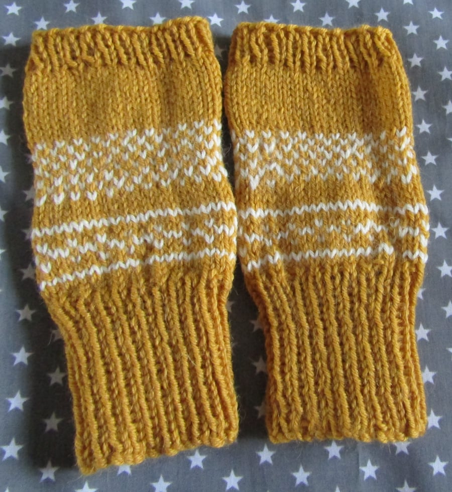 Pure Wool Fingerless Mitts