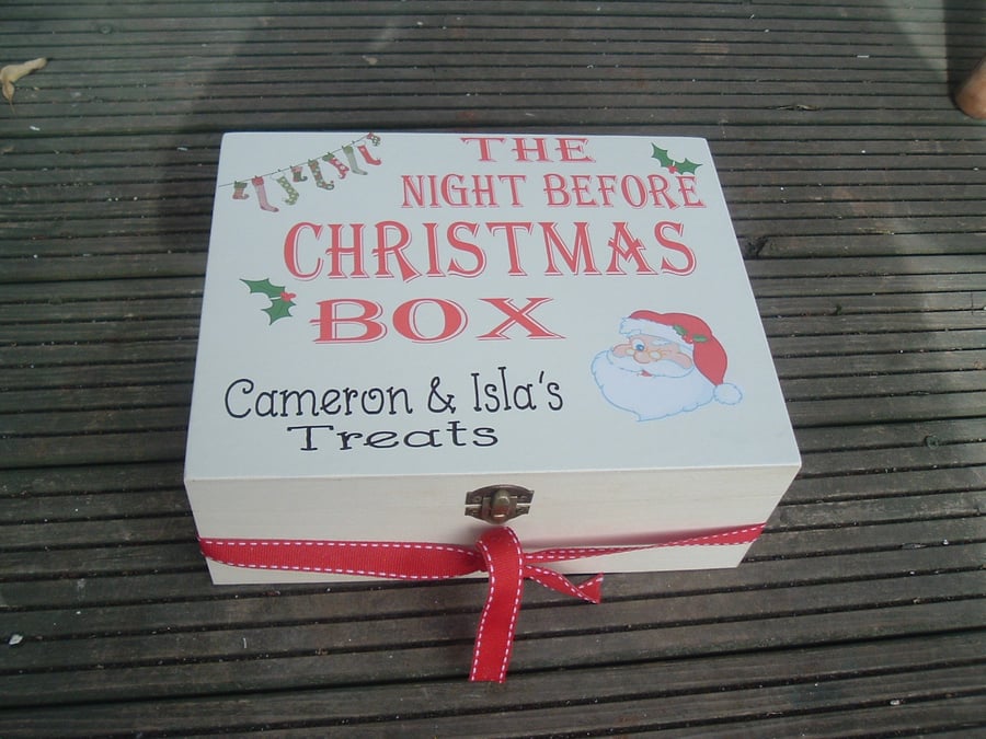The night before christmas treat box personalised wooden box rudolph santa