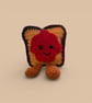 Timmy the Toast with Jam, crochet soft toy 