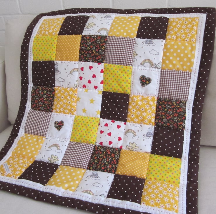 Handmade Patchwork Baby Quilt Folksy