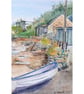 Noss Mayo Devon viewed from Bridgend Original Watercolour Painting Mounted - Image 6