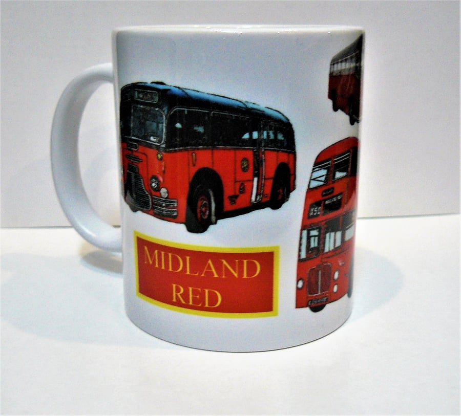 BUS, D9,COACH,CERAMIC MUG,MIDLAND REd BUSES