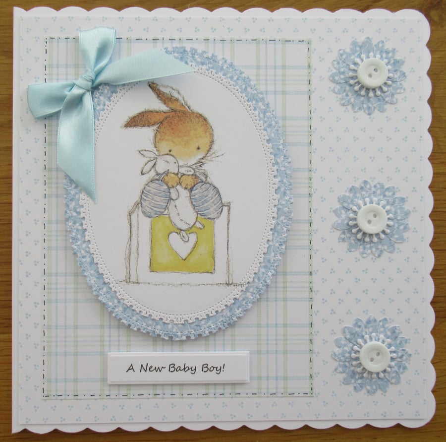 A Box Of Love - 8x8" New Baby Boy Card