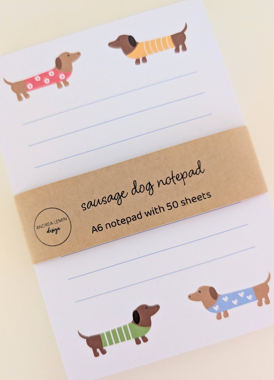 Sausage dog notepad