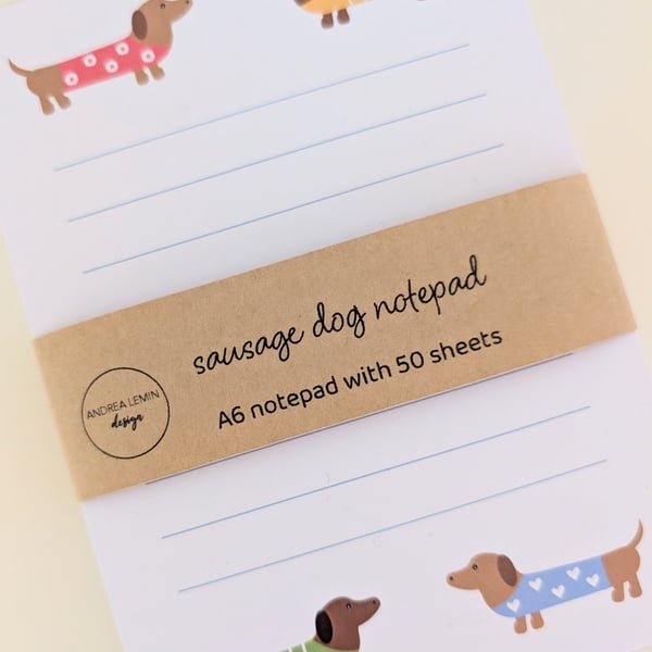 Sausage dog notepad
