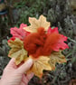 Baby Red Squirrel Displayed in Leaf Nest. Fibre Art Squirrel Needlefelt Squirrel - Image 2