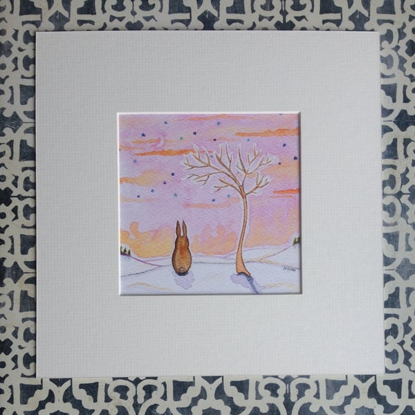 A New beginning Bunny mounted print Jo Roper - Folksy