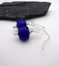 cobalt blue lampwork glass earrings - Image 4