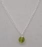Handcrafted Wire Wrapped Peridot Minimalist,18" Single Bead pendant,Classic  - Image 3