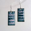 Enamelled rectangular copper earrings 191
