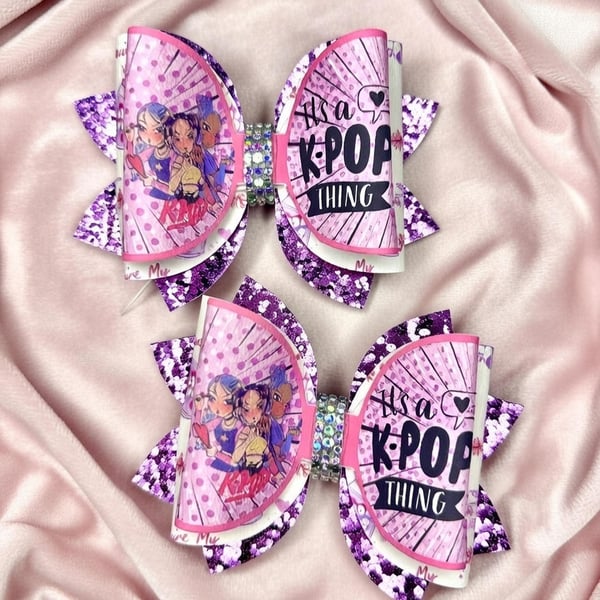 Girls k-pop hair bows 