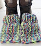 Multicoloured Boot Cuffs, Bright Crochet Ankle Warmers, One Size. - Image 5