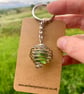 Green Cat's Eye Marble Keyring: Teacher Appreciation Gift, New Home Keepsake - Image 1