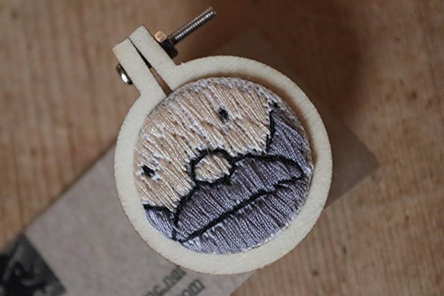 Beardie Man Embroidered Badge