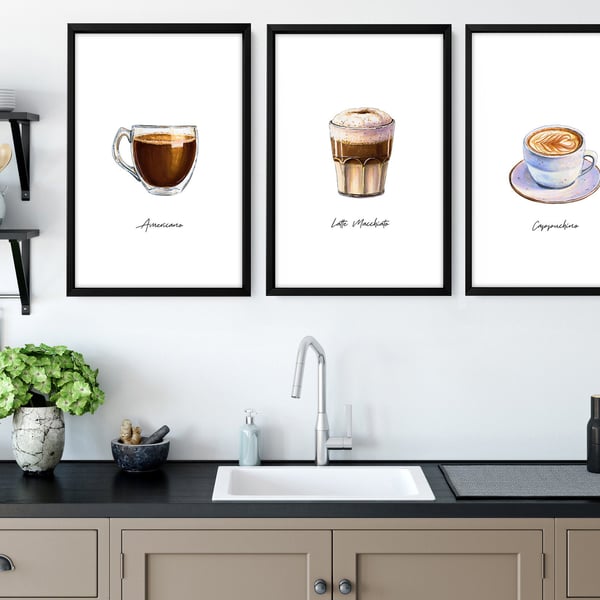 Coffee Gift art print poster, Coffee station bar decor, Coffee lover gift, Coffe