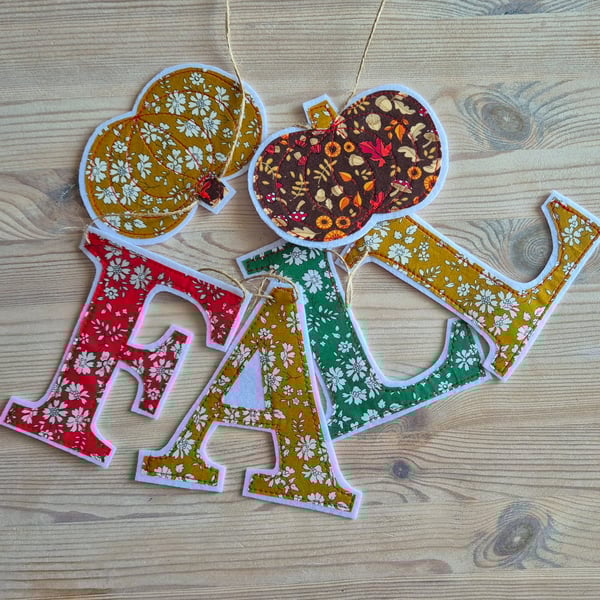 Liberty Fabric FALL Pumpkins Autumn Bunting