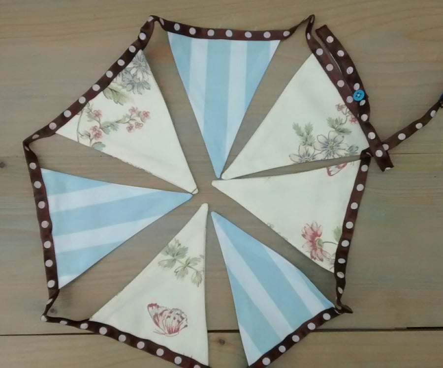 Bunting in Stripes and Floral Fabric