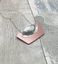 Recycled Aluminium Drink Can Base, Rose Gold Acrylic Shape Necklace Pendant - Image 3