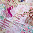 Mini pink slow stitching or junk journal kit for a beginner