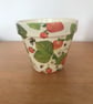 Handcrafted decoupaged "Strawberry and bee" design 130mm terracotta flower - Image 4