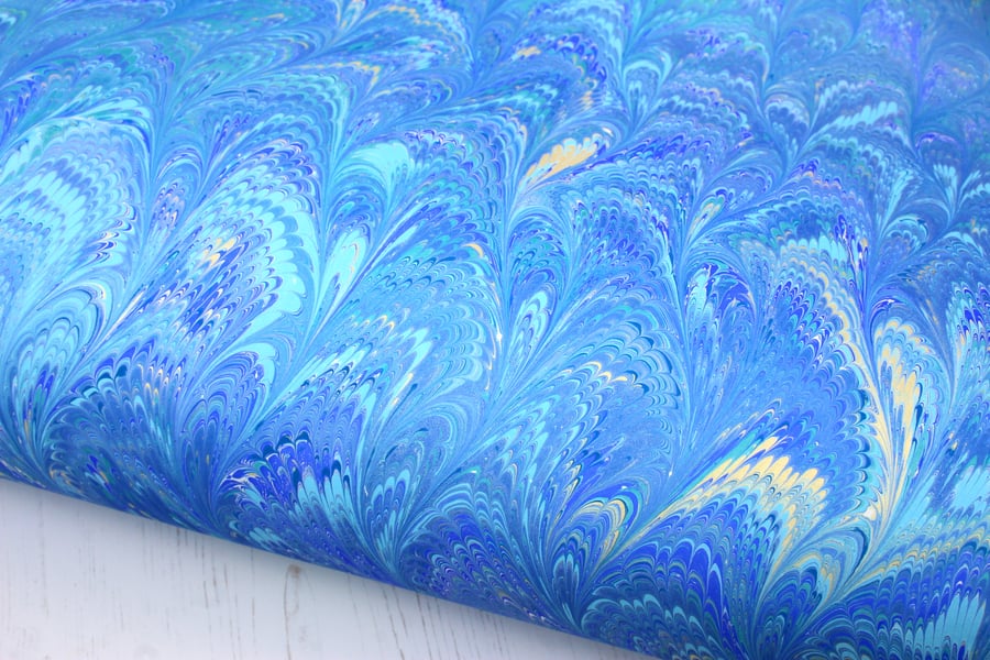 marbled paper A2 sheet bouquet variation pattern