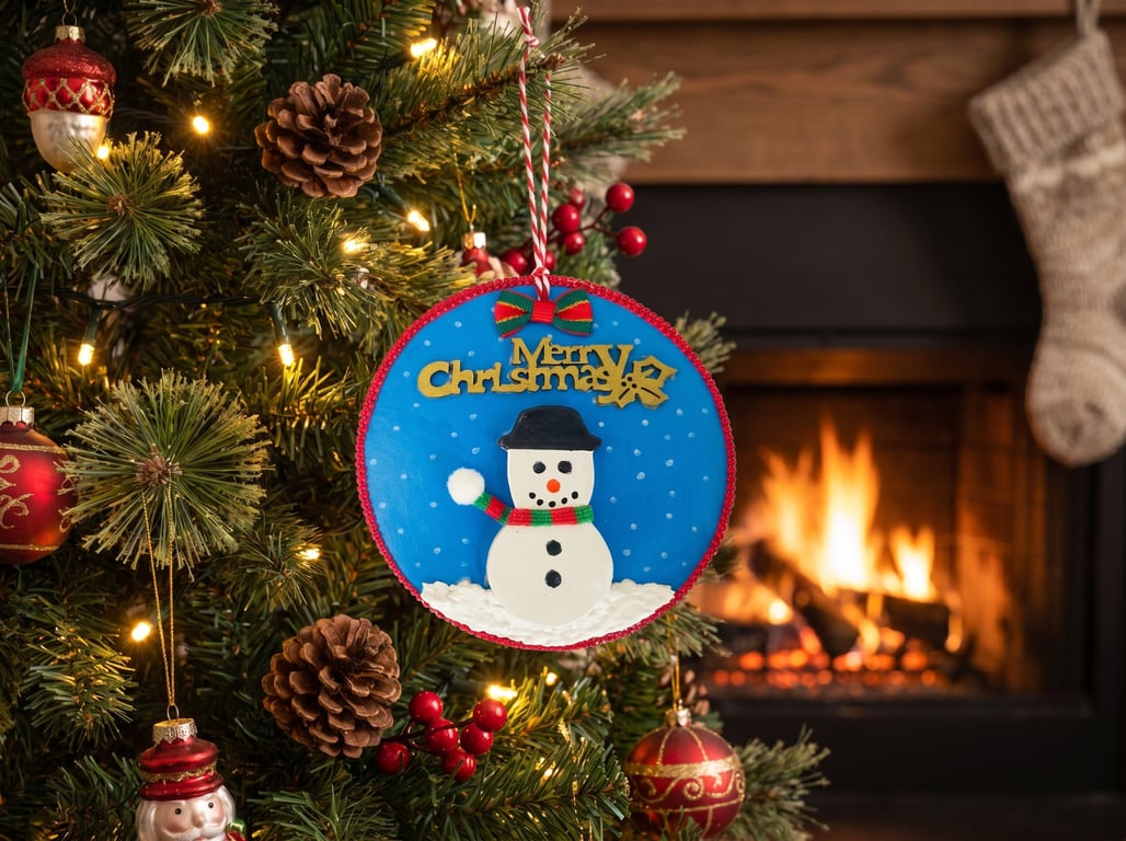 Air Dry Clay Snowman Christmas Ornament Merry Christmas Tree Decoration Home Dec