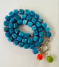 Turquoise barrel bead necklace 