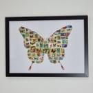 Butterfly stamp collage photo frame
