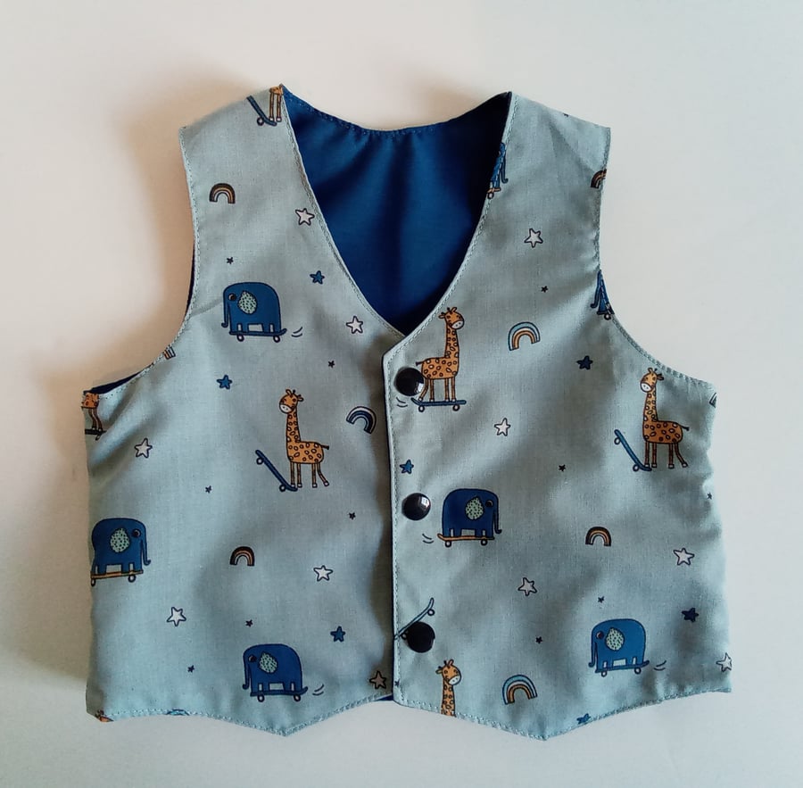 Waistcoat, Age 3-6 mths, reversible waistcoat, boys clothing, boys party wear