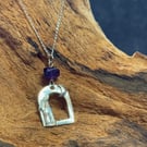 Silver hare with amethyst necklace 