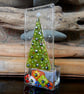 Handmade Fused Glass 'Christmas Tree' T Light Holder - Image 6