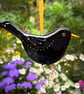 Fused glass Blackbird