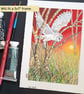 Barn Owl Flight through the Trees, sunset owl artwork, bird wall art - Image 9