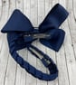 Navy Pleated Tail Bun Wrap - Image 3