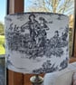 Black & White toile fabric lampshade