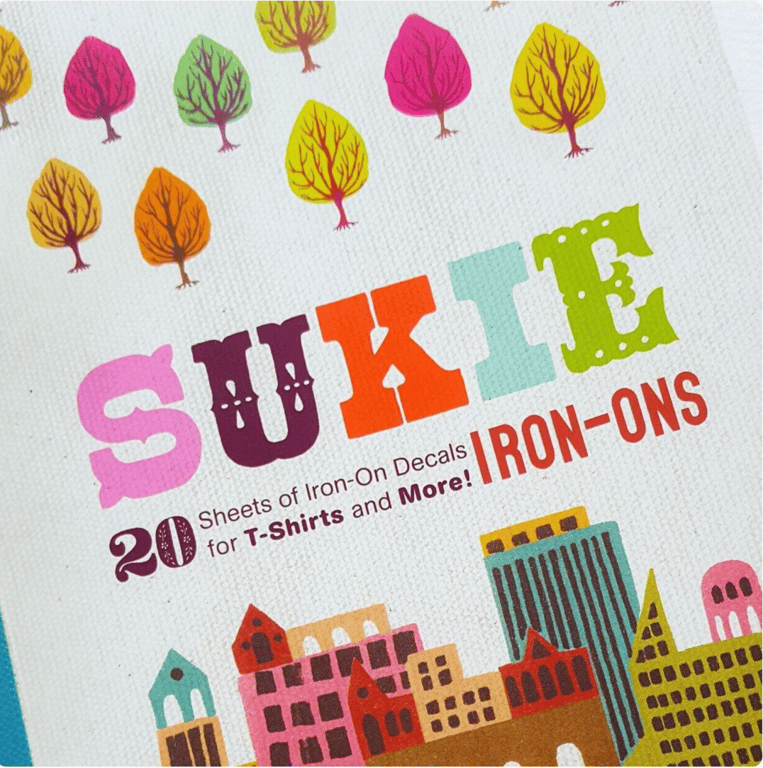 SUKIE Fabric Iron-On Decals, CRAFT KIT - 20 Illustrated Transfers 