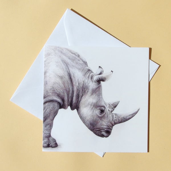 Greetings Card - Blank - Rhino