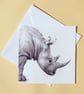 Greetings Card - Blank - Rhino - Image 1