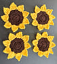Pack of Four Crochet Sunflower Coasters - Image 2