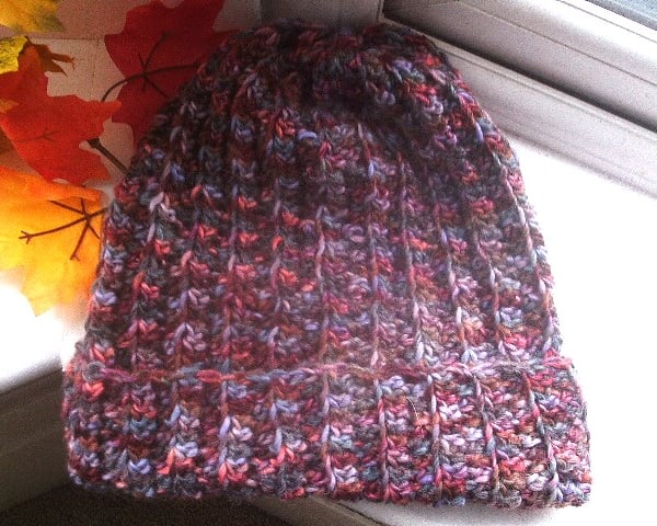 Handmade Crochet Ribbed Beanie Hat