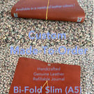 Custom Made-To-Order Refillable Genuine Leather Journals (A5 Slim Bi-Fold)