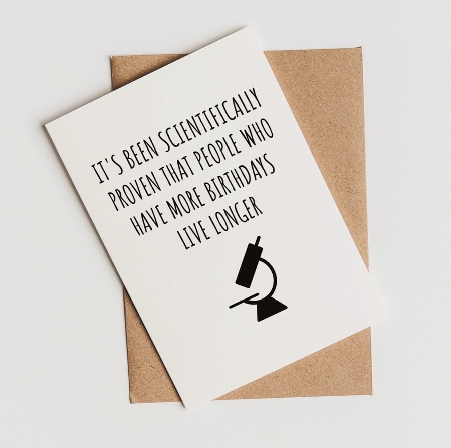 Happy Birthday Celebration Funny Age Card Science Big Birthdays A5 Greeting Card
