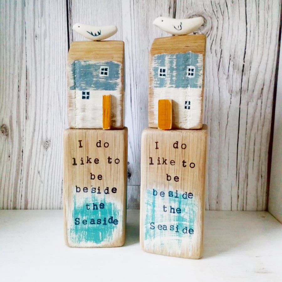 Wooden Cottage with Sea Bird 'Beside the Seaside'