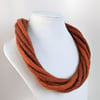 The Chunky Twist: felted cord necklace in shades of orange