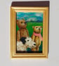 Teddy Bears Miniature Oil Painting - Look to the Sky - Image 2