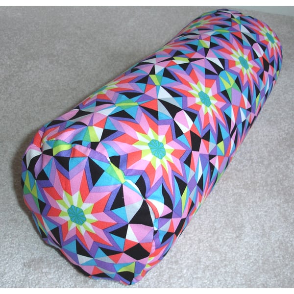 Bolster Cushion Cover 16"x6" Round Cylinder Neck Roll Pillow Kaleidoscope
