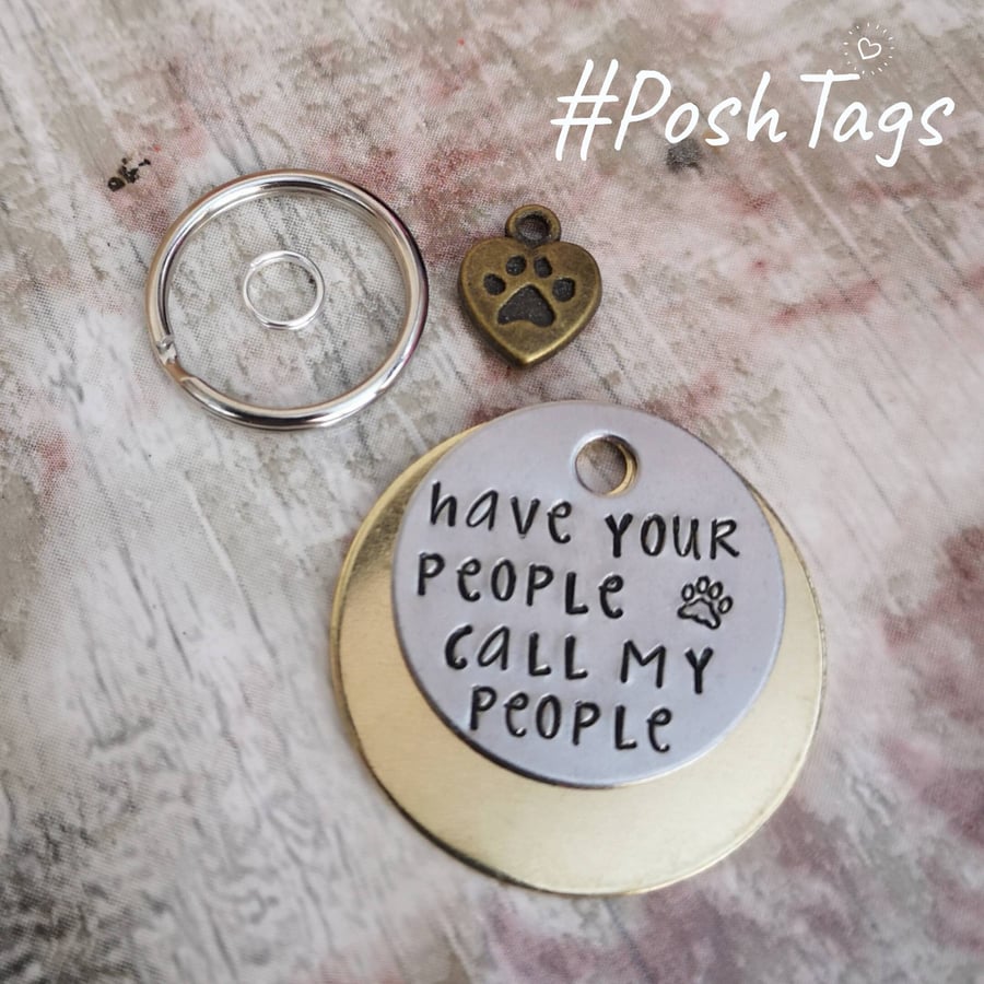 Have your people call my people - dog pet cat tag PoshTags Collar Christmas Gift