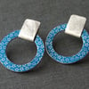 Colour pop circle studs blue