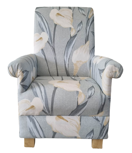Laura Ashley Lilium Armchair Grey Green Adult Chair Lilies Floral Botanical 